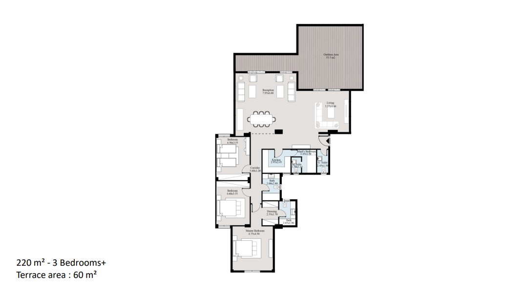 Floor plan for apartment at Acasa Mia