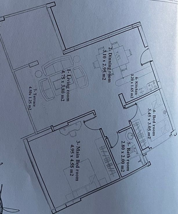 Floor plan for apartment at La Mirada