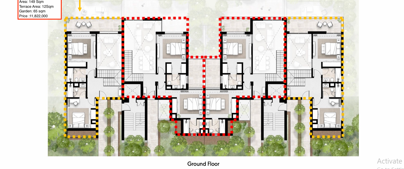 Floor plan for duplex at Solana