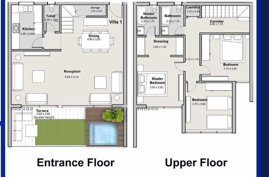 Floor plan for duplex at The Median Residences