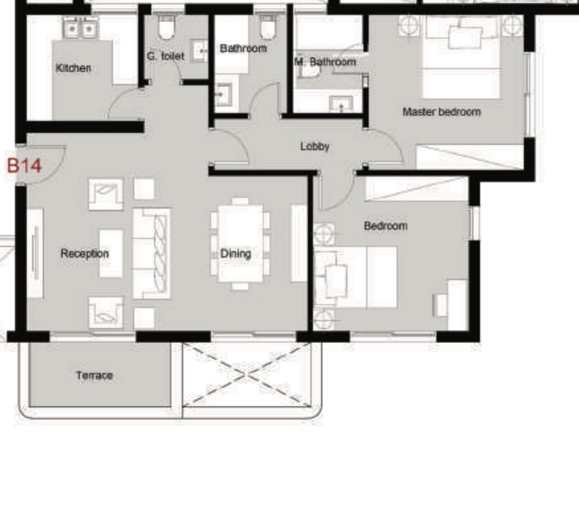 Floor plan for apartment at Palm Hills New Cairo
