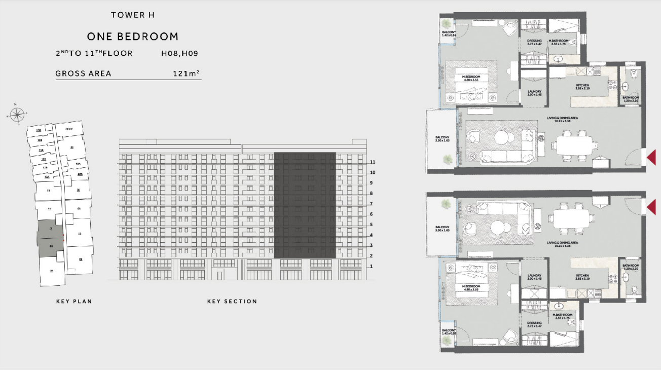 Floor plan for apartment at Marriott Residences Heliopolis
