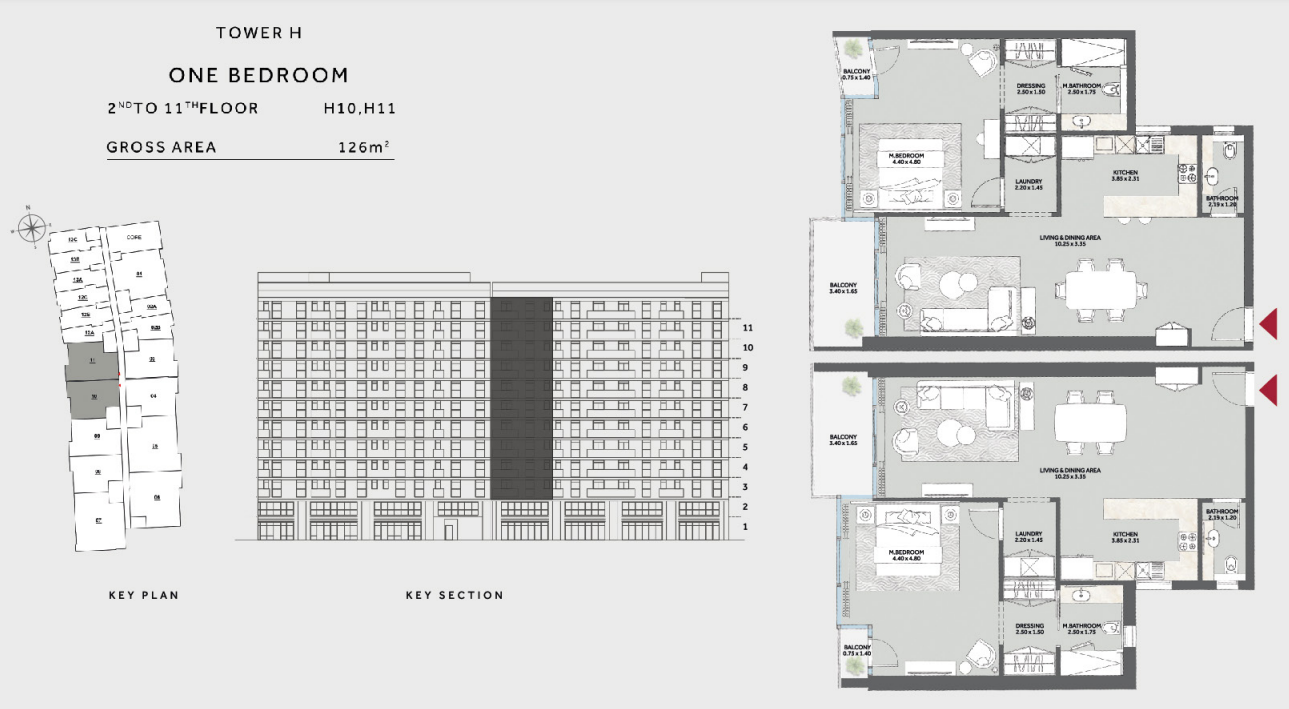Floor plan for apartment at Marriott Residences Heliopolis