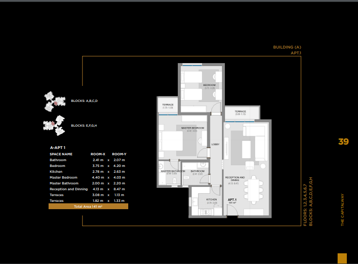 Floor plan for apartment at The Capitalway
