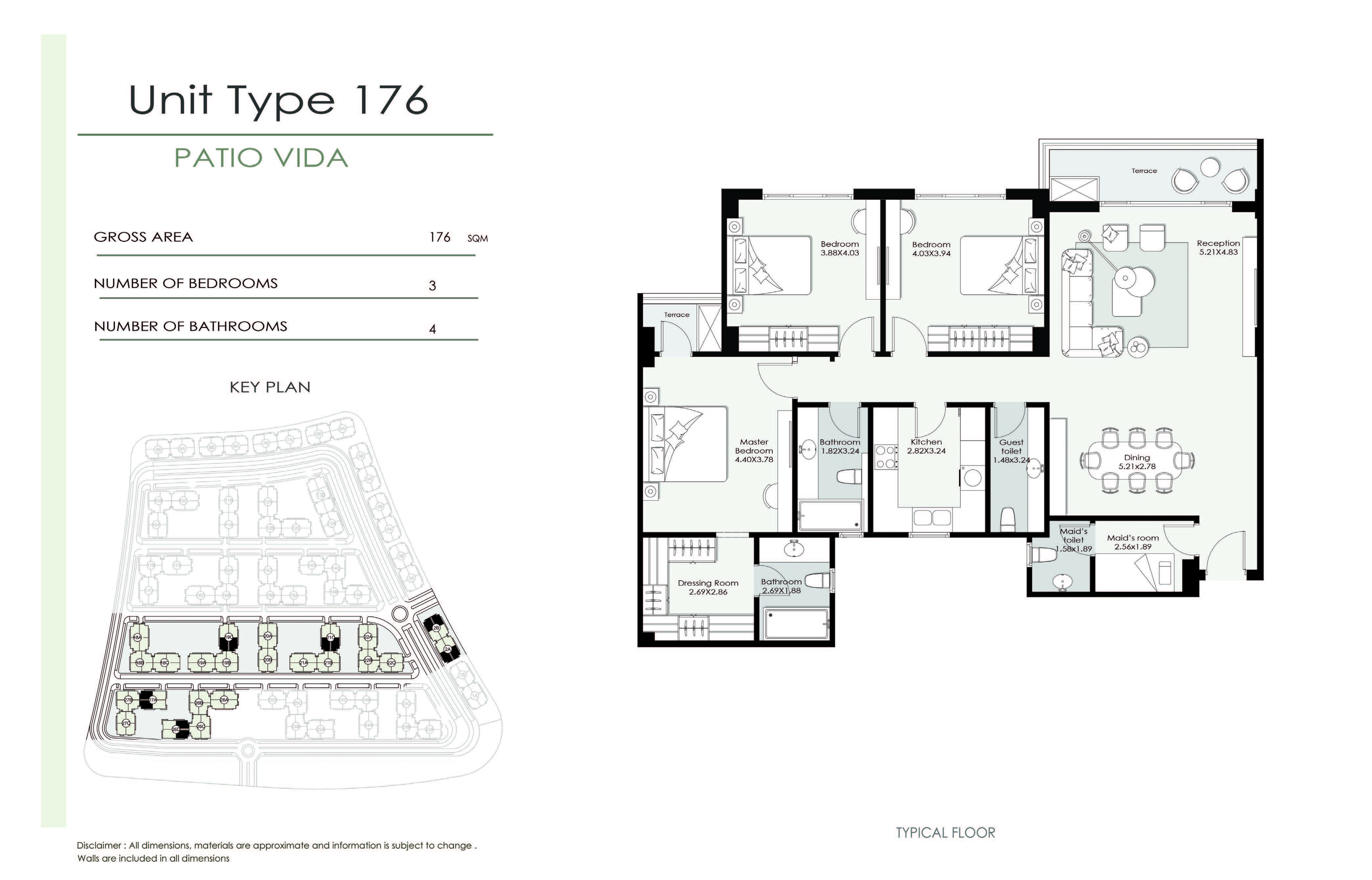 Floor plan for apartment at Patio Vida