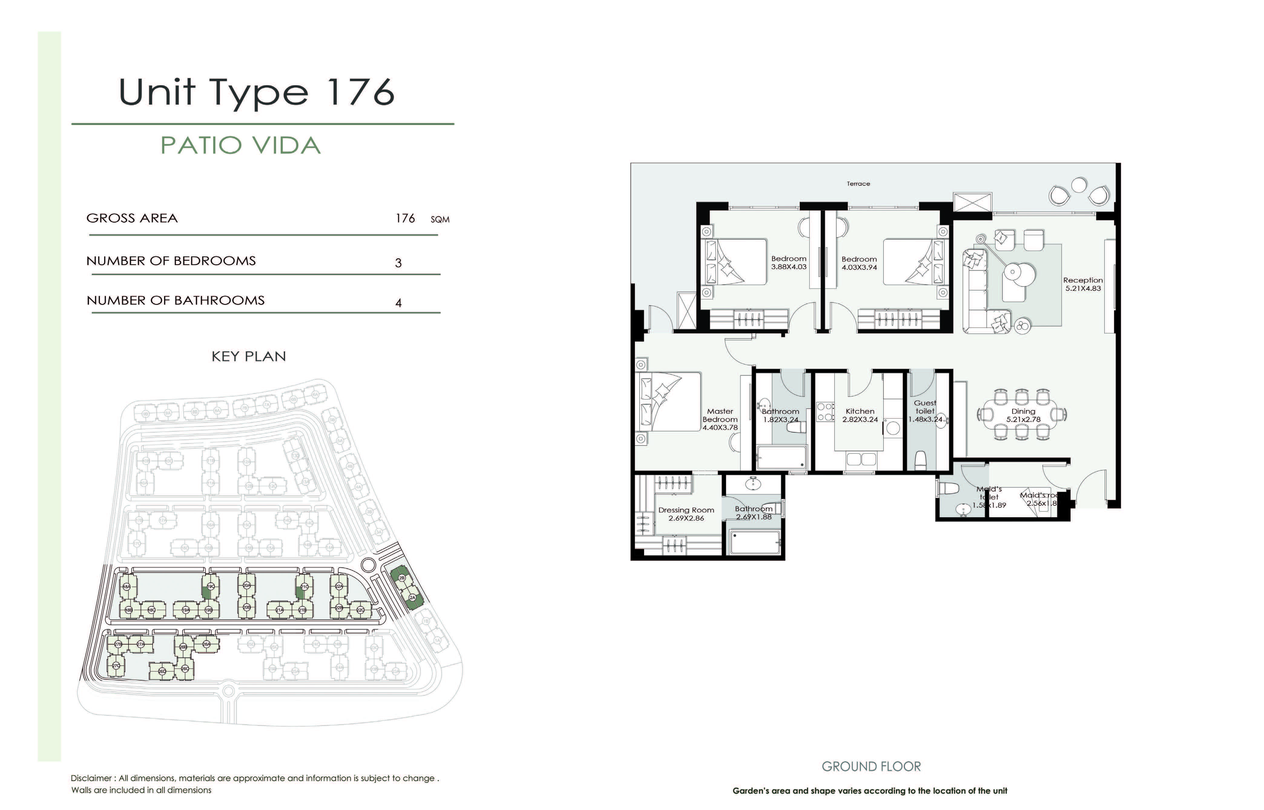 Floor plan for apartment at Patio Vida