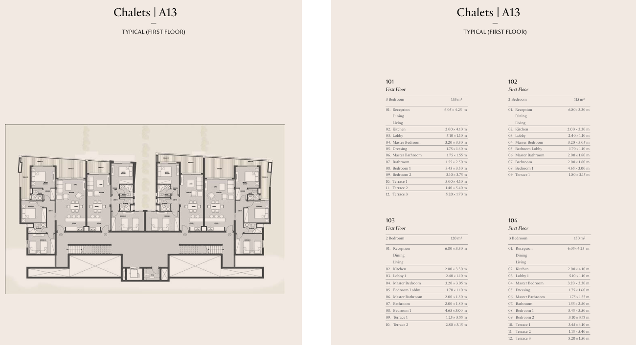 Floor plan for chalet at Carnelia
