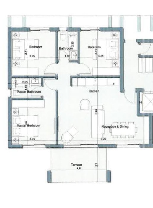 Floor plan for chalet at Fouka Bay