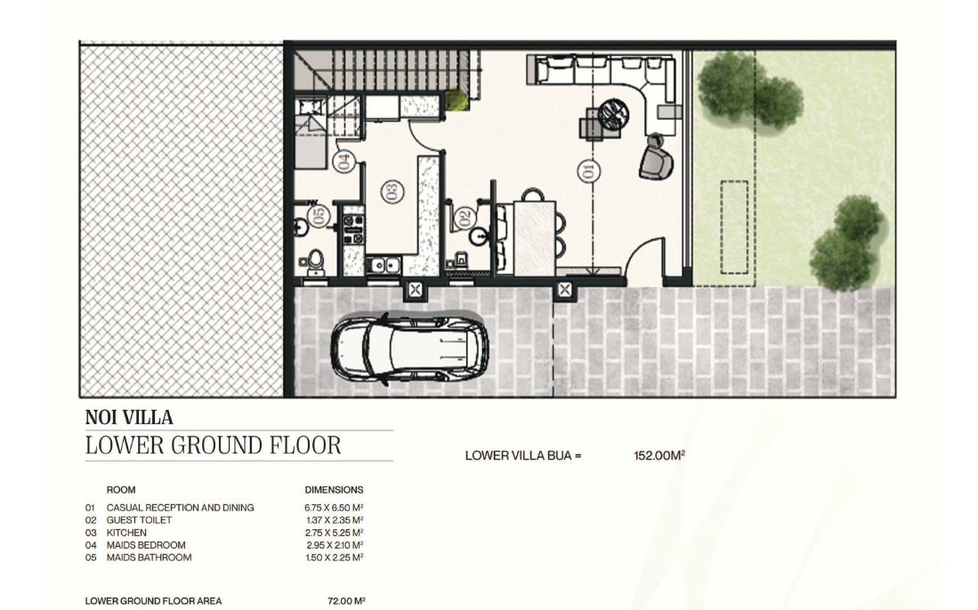 Floor plan for villa at Noi