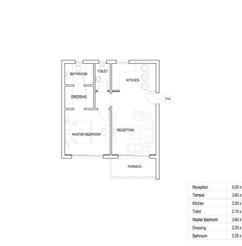 Floor plan for studio at Sarai