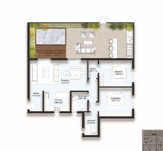 Floor plan for apartment at Notion