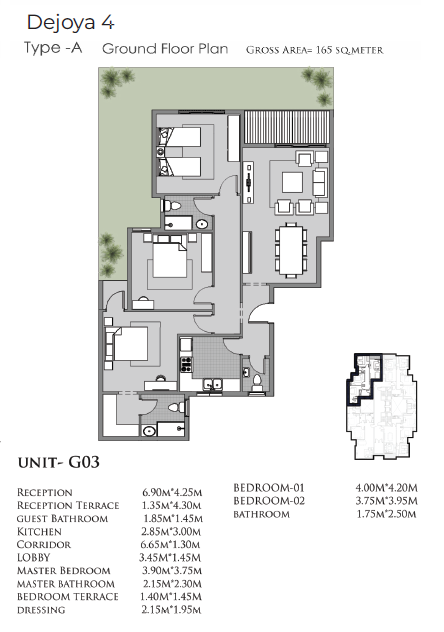 Floor plan for apartment at De Joya 4