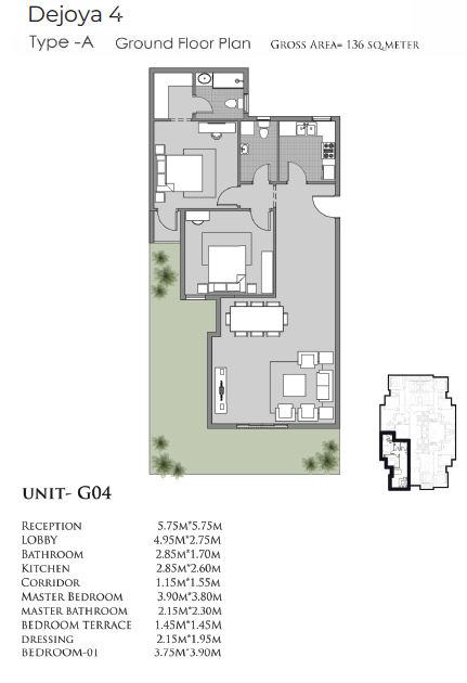 Floor plan for apartment at De Joya 4