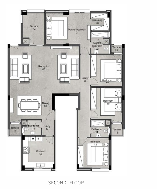 Floor plan for apartment at Rosevil