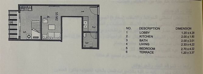 Floor plan for studio at Valencia Valley