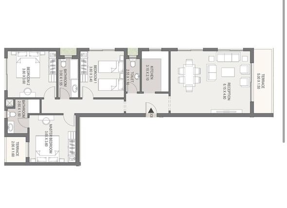 Floor plan for duplex at Elan