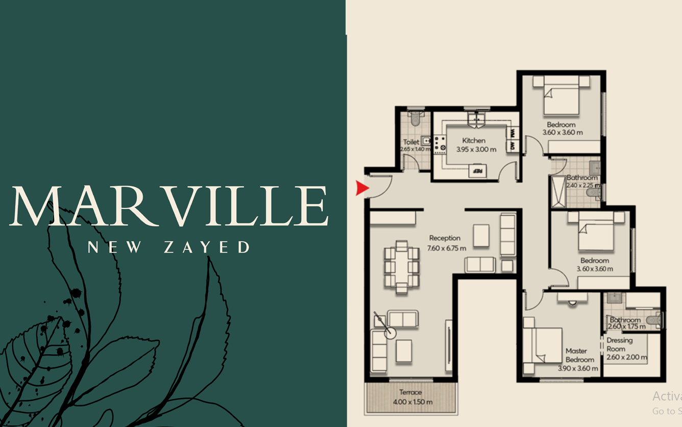 Floor plan for apartment at Mar ville