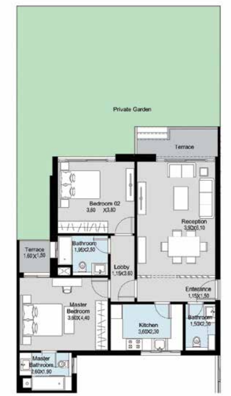 Floor plan for apartment at Scenario