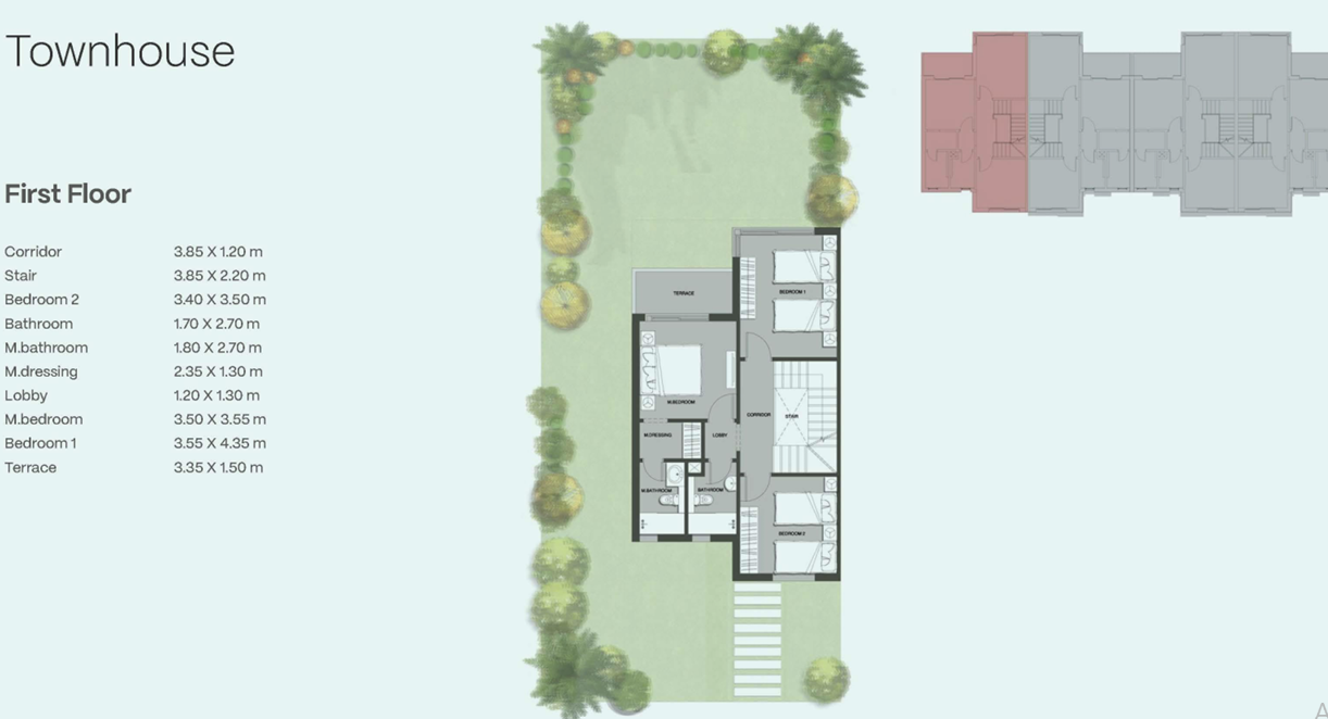 Floor plan for townhouse at Seazen-Phase 2