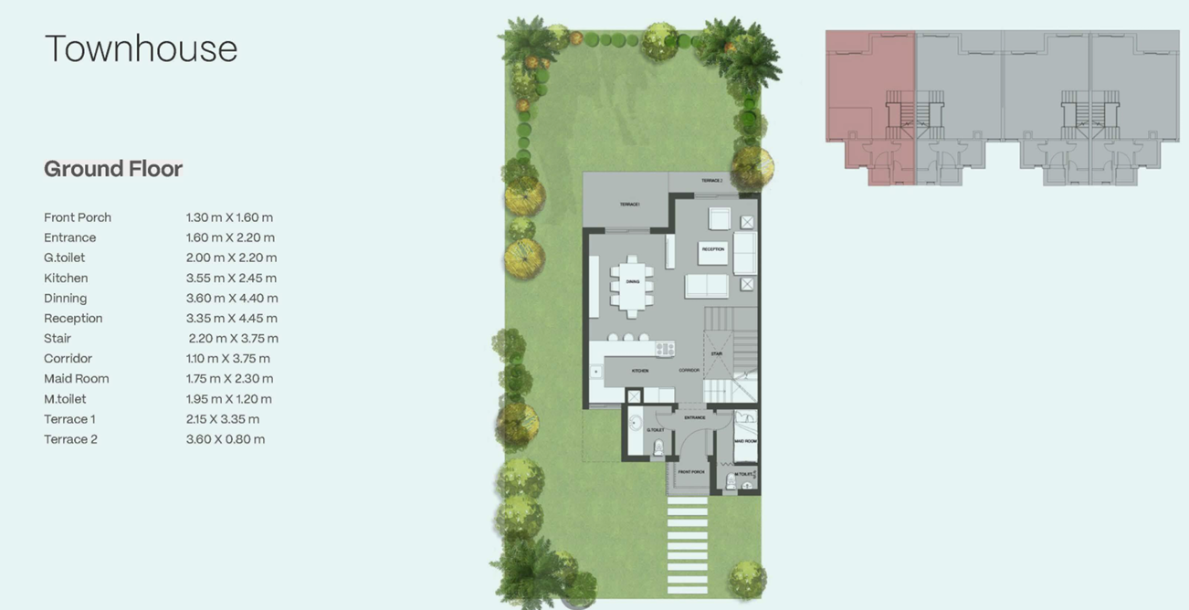 Floor plan for townhouse at Seazen