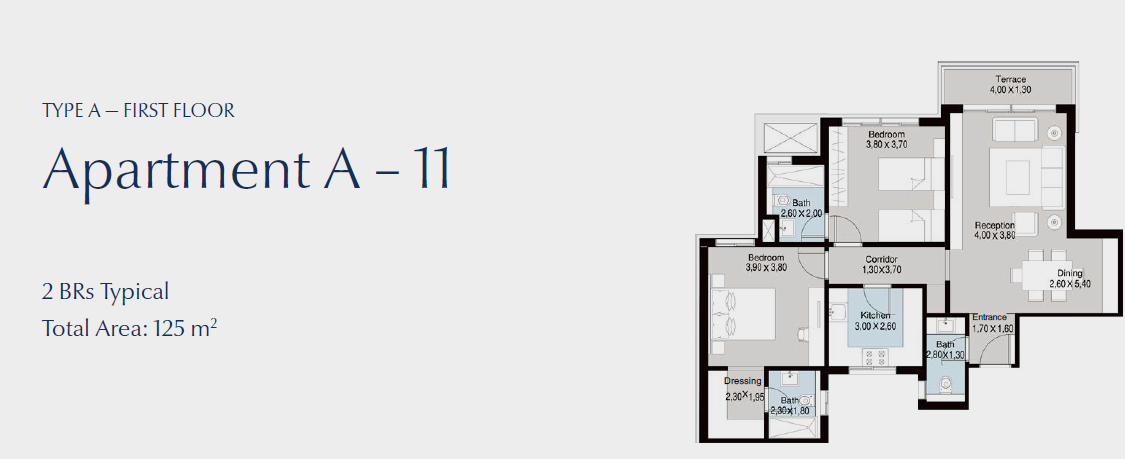 Floor plan for apartment at Bluetree