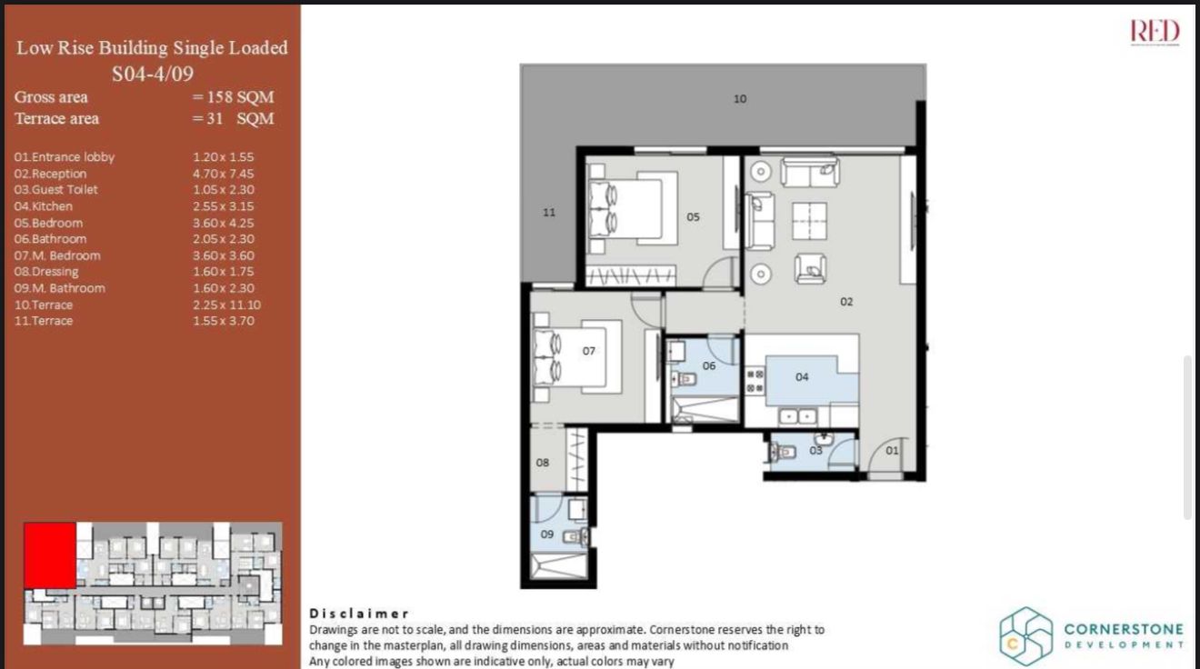 Floor plan for apartment at Red