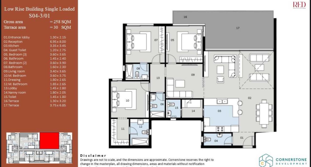 Floor plan for apartment at Red