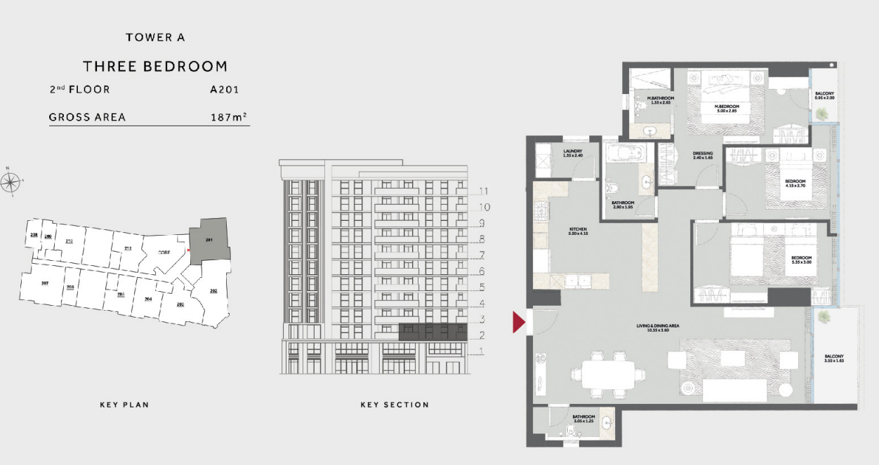 Floor plan for apartment at Marriott Residences Heliopolis