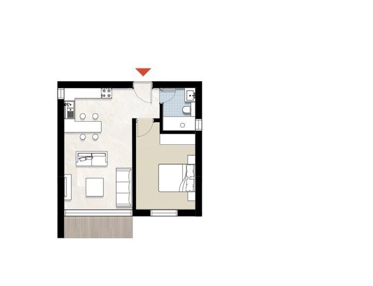 Floor plan for studio at ZED