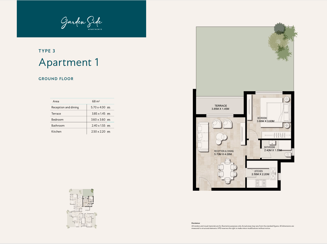 Floor plan for apartment at Garden Lakes