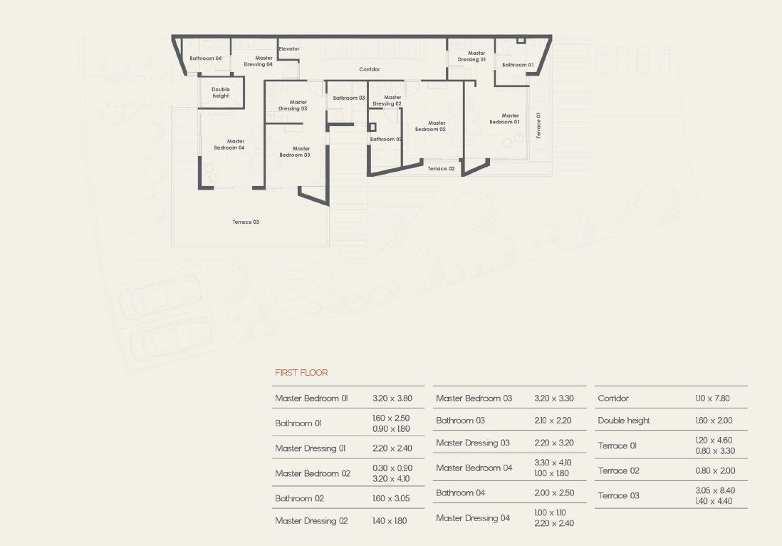Floor plan for villa at 31 West