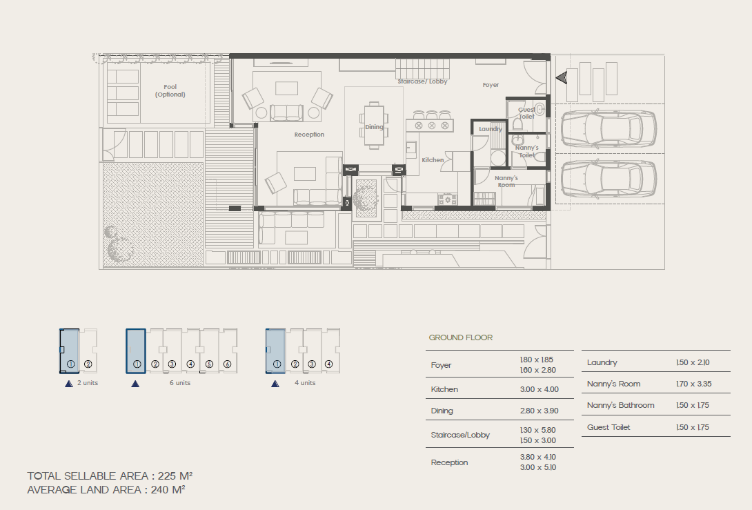 Floor plan for townhouse at 31 West