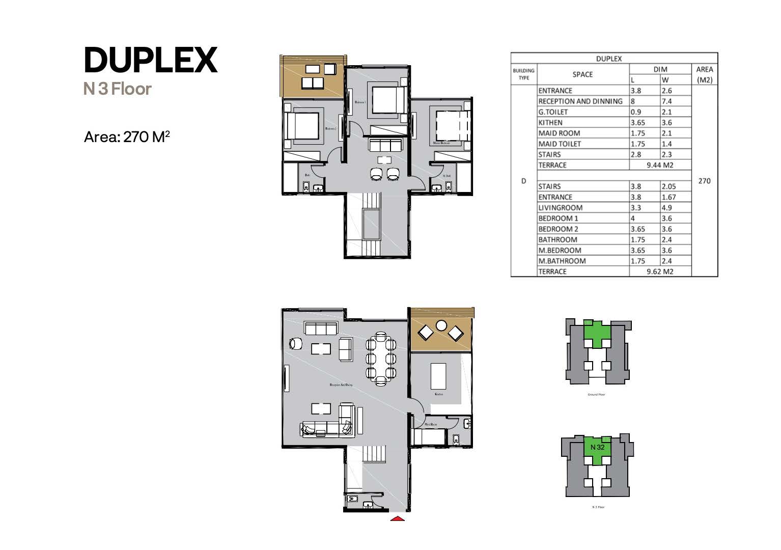 Floor plan for duplex at Nest