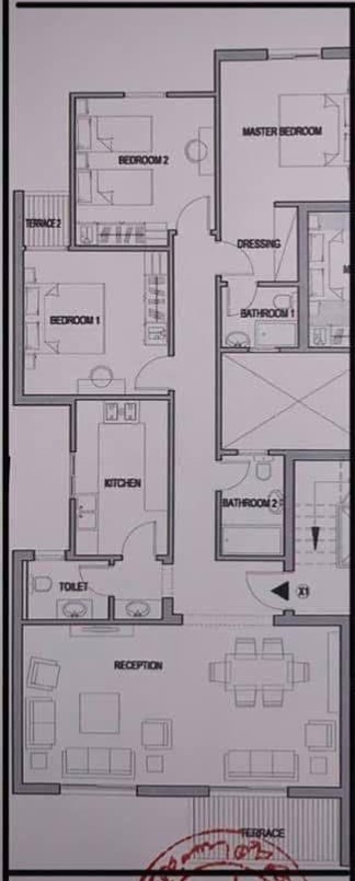 Floor plan for apartment at Sarai