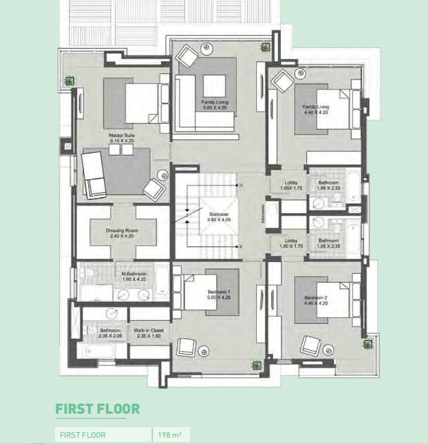 Floor plan for villa at Villette