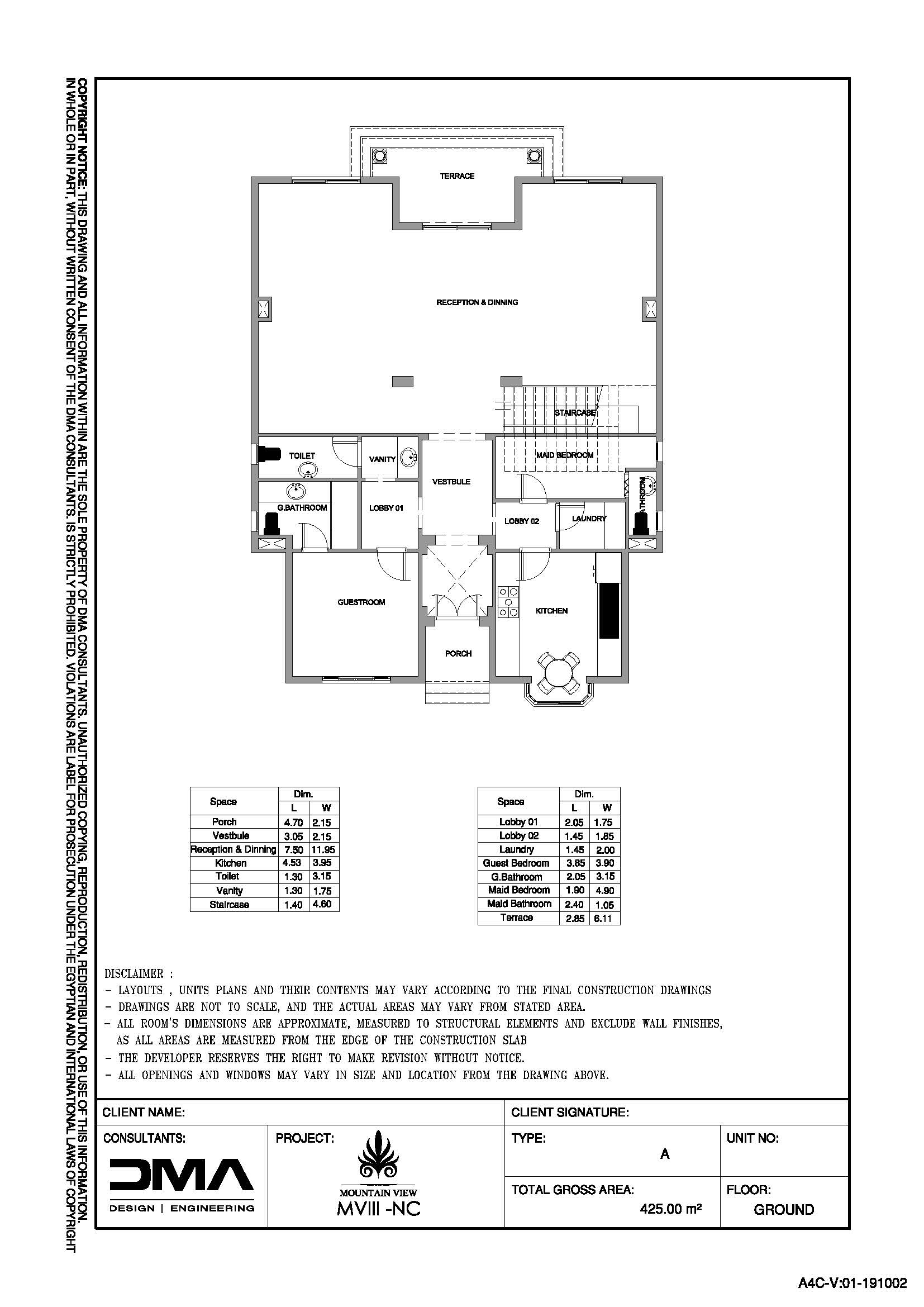Floor plan for villa at Mountain View ICity New Cairo