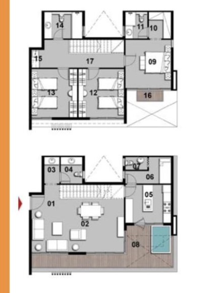 Floor plan for duplex at Il Bosco City