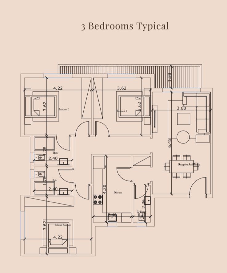 Floor plan for apartment at The Crest