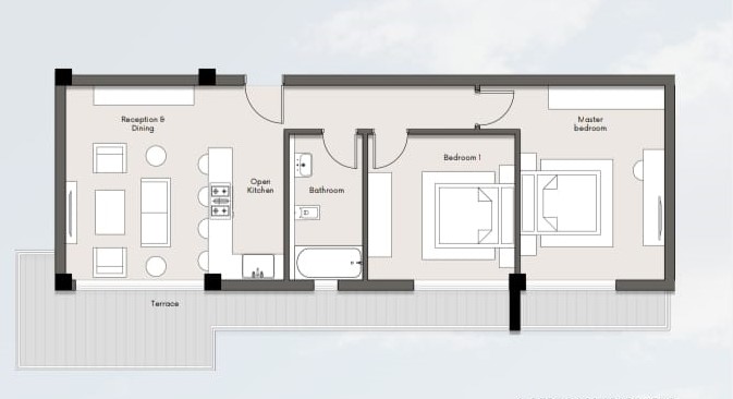 Floor plan for apartment at Kite