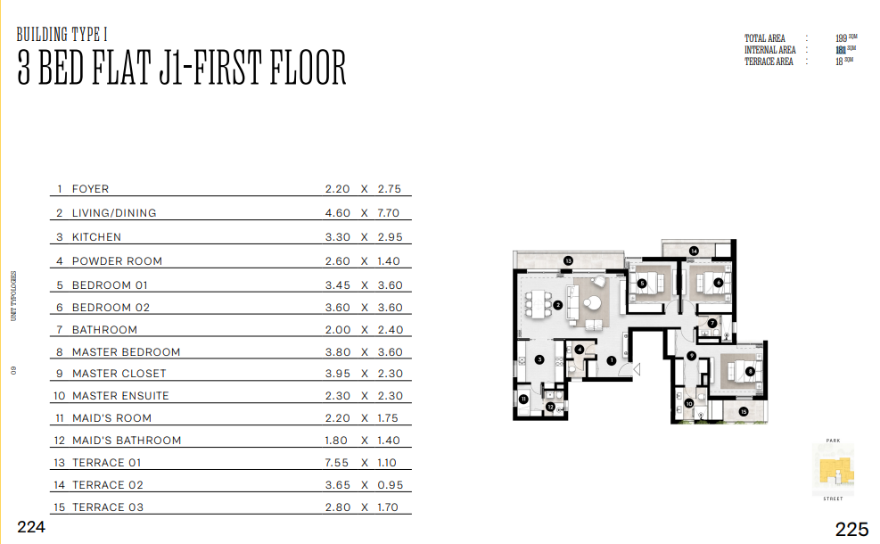 Floor plan for apartment at Solana