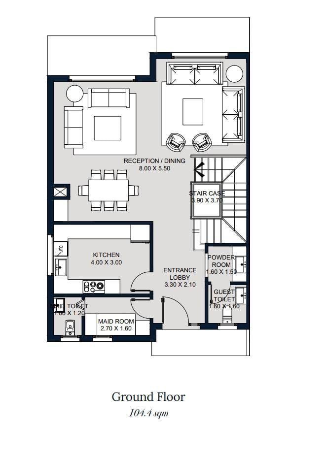 Floor plan for townhouse at Swanlake Residences