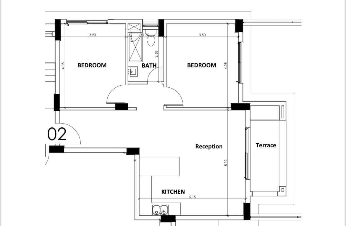 Floor plan for apartment at Palm Parks