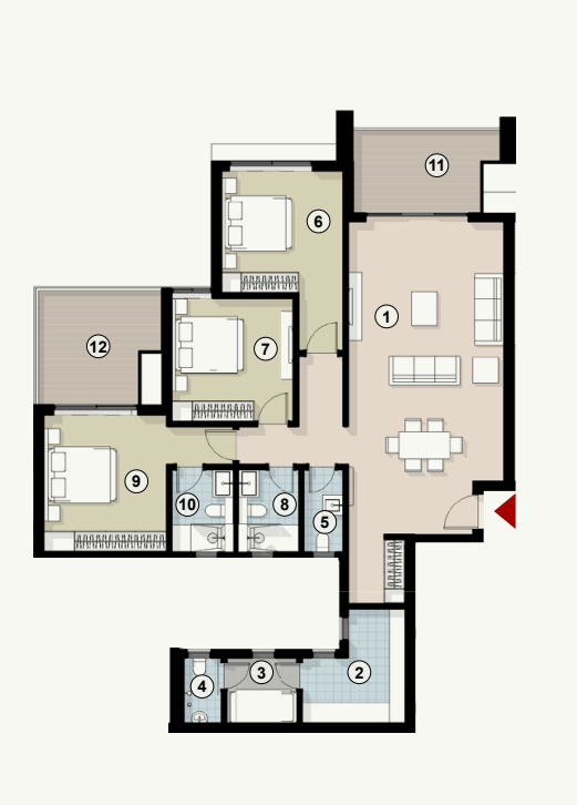 Floor plan for apartment at ZED East