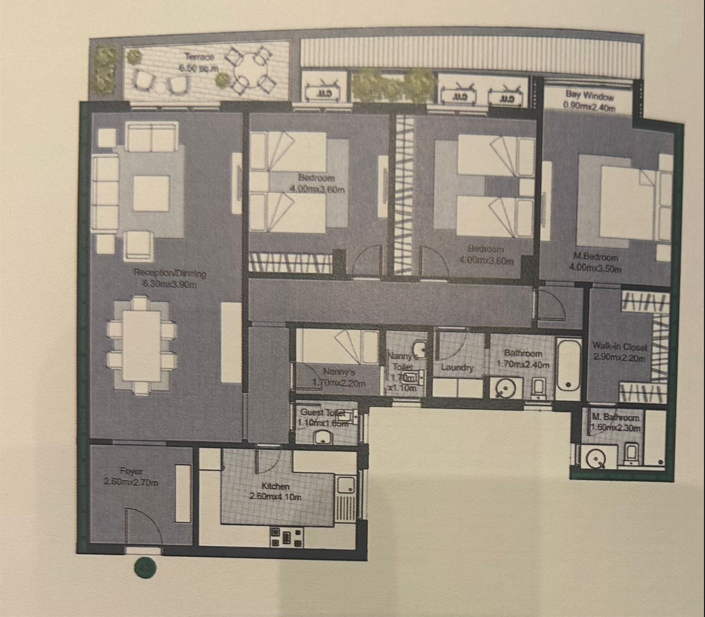 Floor plan for apartment at Villette