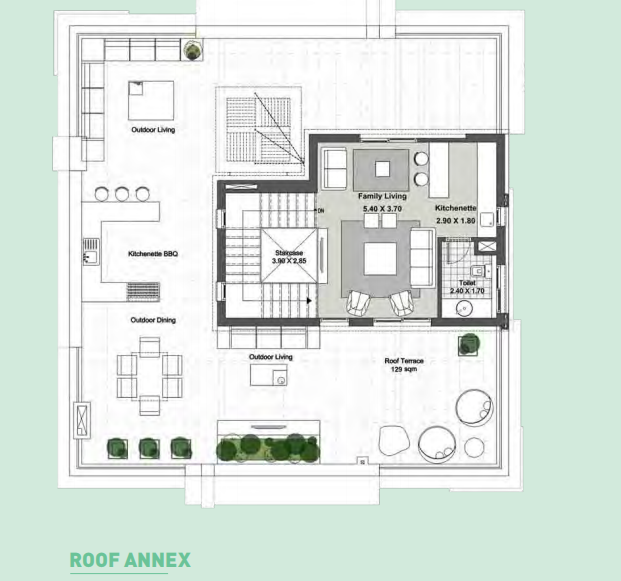 Floor plan for villa at Villette