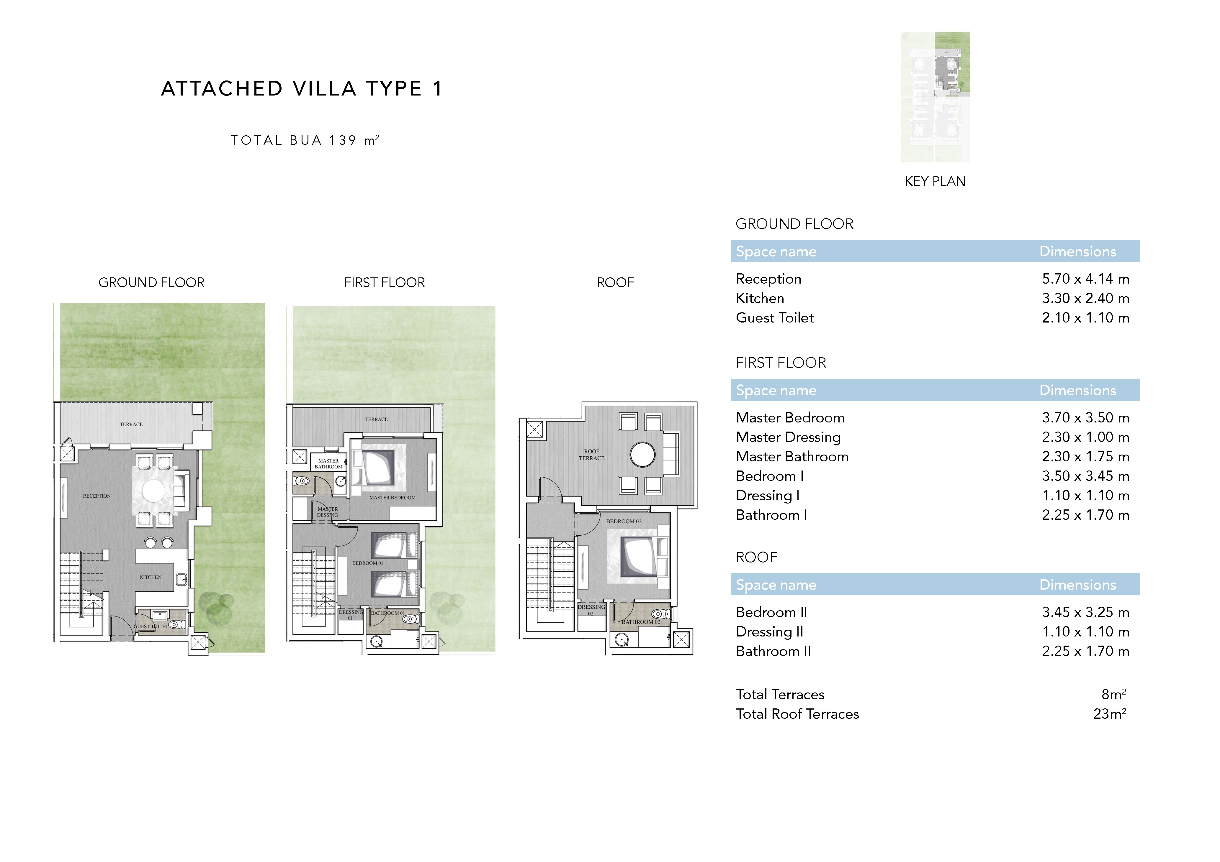 Floor plan for villa at Jefaira