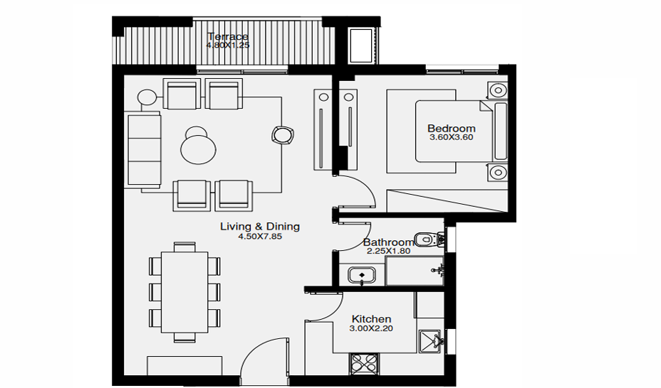 Floor plan for apartment at O West Orascom