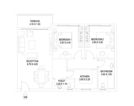 Floor plan for apartment at Sarai