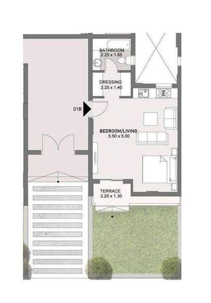 Floor plan for studio at Sarai