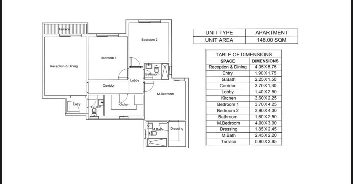 Floor plan for apartment at The 101